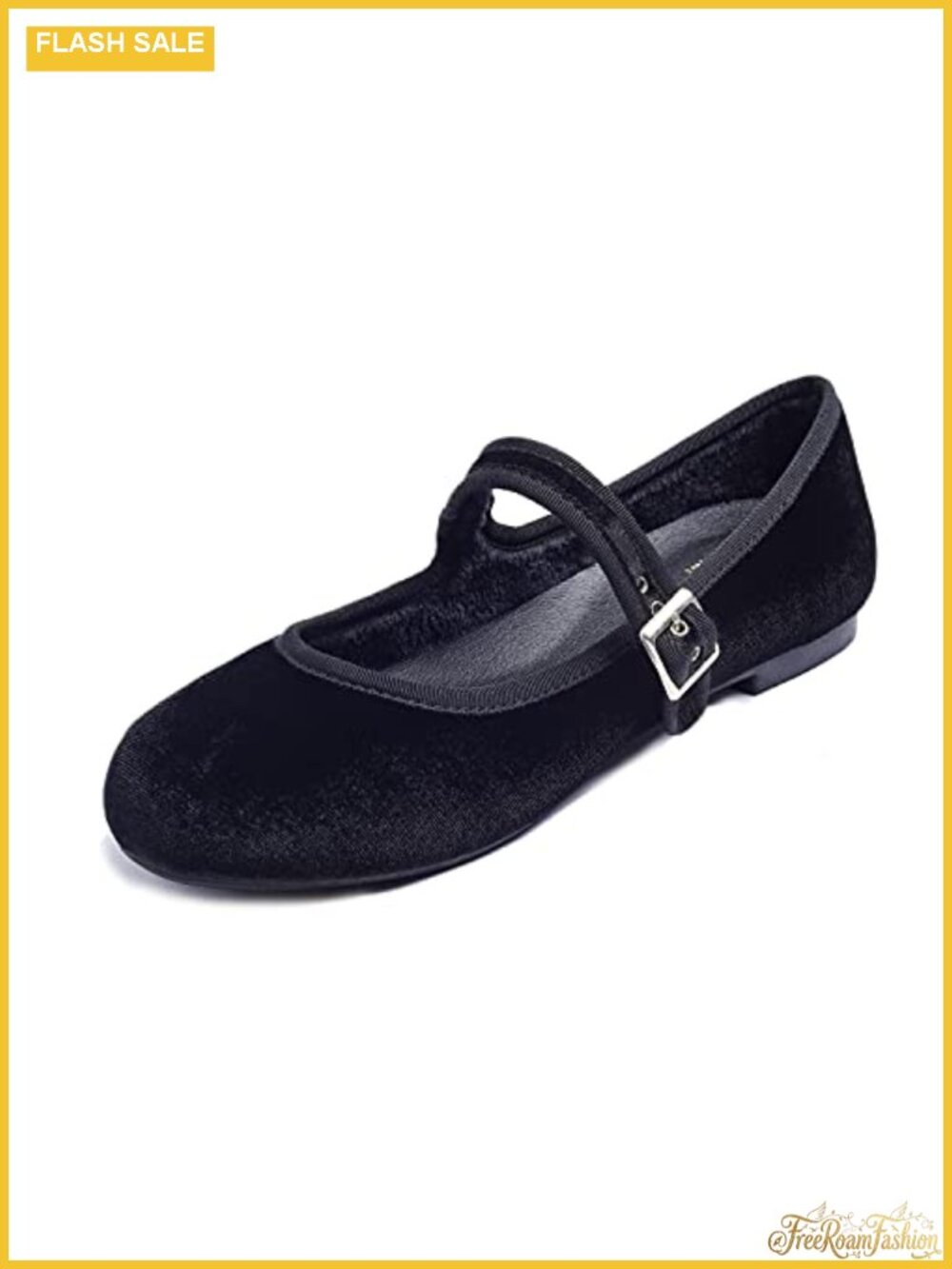 Mary Jane Ballet Flats Extra Padded Cushion Round Toe Metal Buckle Walking